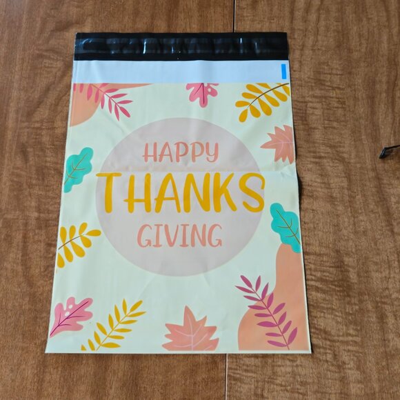 Happy Thanks Giving  Polymailers 25ct. 10x13 - Picture 2 of 6